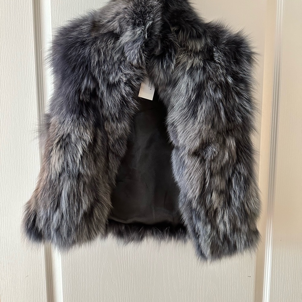 Luxurious Fur Vest in Gray and Black